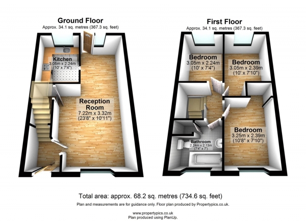 Floor Plan for 3 Bedroom Semi-Detached House for Sale in Howards Road, Plaistow, London, E13, E13, 8AY - Guide Price &pound475,000