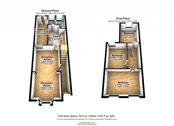 Floor Plan Image for 3 Bedroom Terraced House for Sale in Colvin Road, East Ham, London, E6