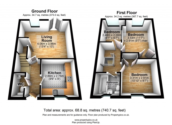 Floor Plan Image for 3 Bedroom Terraced House for Sale in Hide, Beckton, London, E6