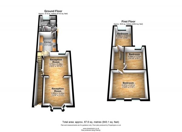 Floor Plan Image for 3 Bedroom Terraced House for Sale in St Bernard's Road, East Ham, London, E6