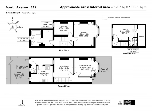 Floor Plan Image for 3 Bedroom Terraced House for Sale in Fourth Avenue, Manor Park, London, E12