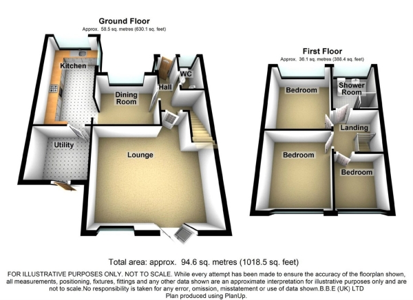 Floor Plan Image for 3 Bedroom Link Detached House for Sale in Linton Gardens, Beckton, London, E6