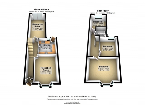 Floor Plan Image for 3 Bedroom Terraced House for Sale in Glasgow Road, Plaistow, London, E13