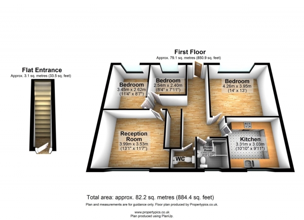 Floor Plan Image for 3 Bedroom Maisonette for Sale in Ridgwell Road, Canning Town, London, E16