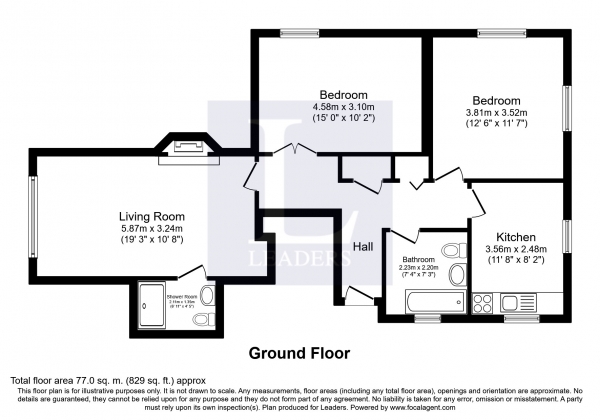 Floor Plan Image for 2 Bedroom Property to Rent in Woodhouse Copse, Dorking