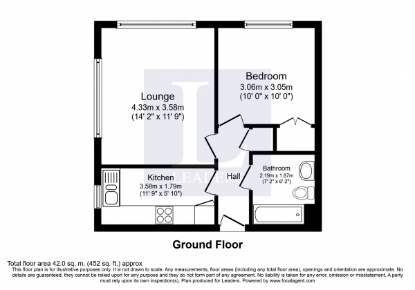 Floor Plan Image for 1 Bedroom Flat to Rent in St Margarets Court, South Street, Dorking