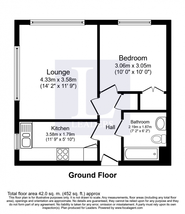Floor Plan Image for 1 Bedroom Flat to Rent in St Margarets Court, South Street, Dorking
