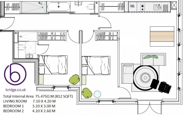 Floor Plan Image for 2 Bedroom Apartment to Rent in New Inn Yard, Shoreditch, EC2A