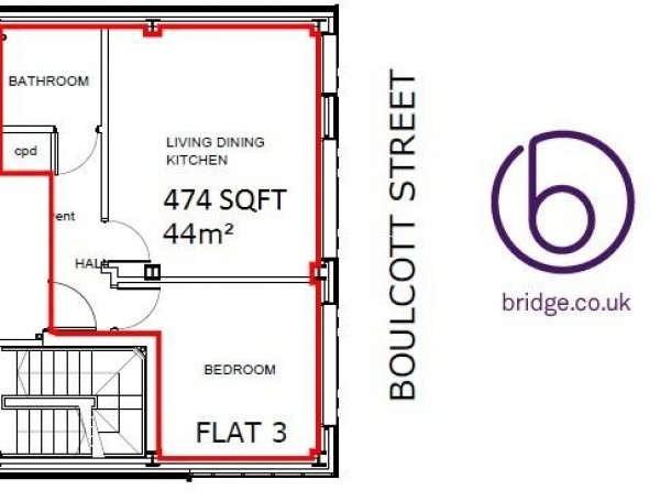 Floor Plan Image for 1 Bedroom Apartment to Rent in Boulcott Street, Limehouse E1