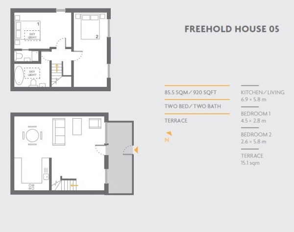 Floor Plan Image for 2 Bedroom Property for Sale in House 5, Ansell House, E11