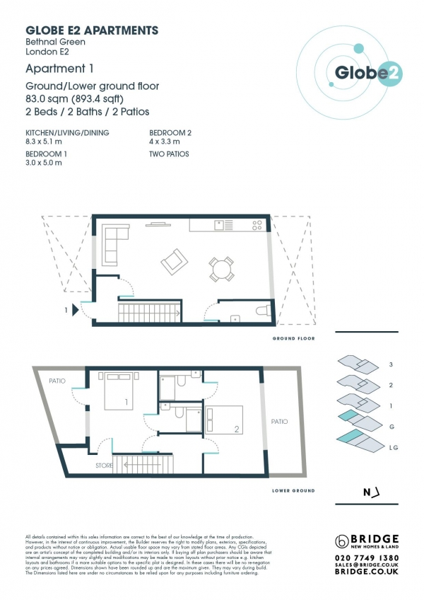 Floor Plan Image for 2 Bedroom Apartment for Sale in Portman Place  E2 0LJ