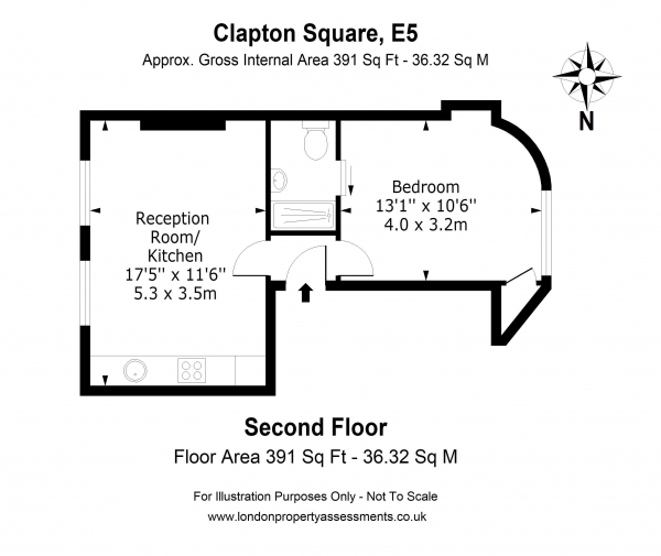 Floor Plan Image for 1 Bedroom Apartment for Sale in Flat 4, 15 Clapton Square