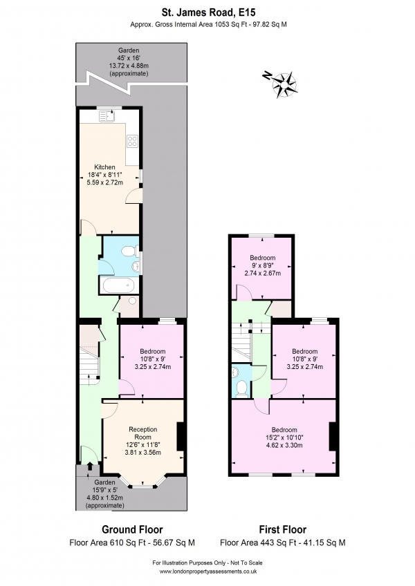 Floor Plan Image for 4 Bedroom Property to Rent in St James Road, London , E15