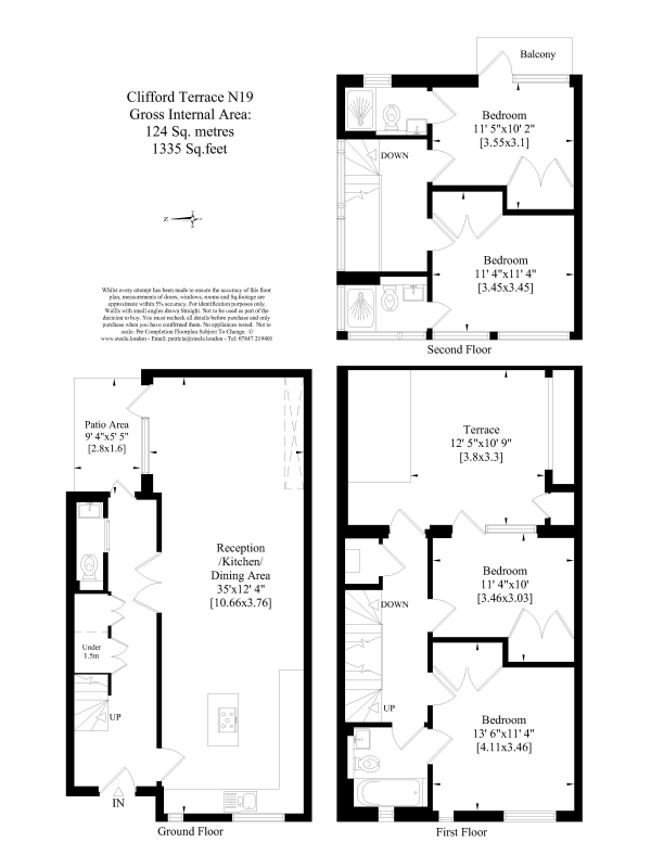 Floor Plan Image for 4 Bedroom Property for Sale in 4 Clifford Terrace, N16