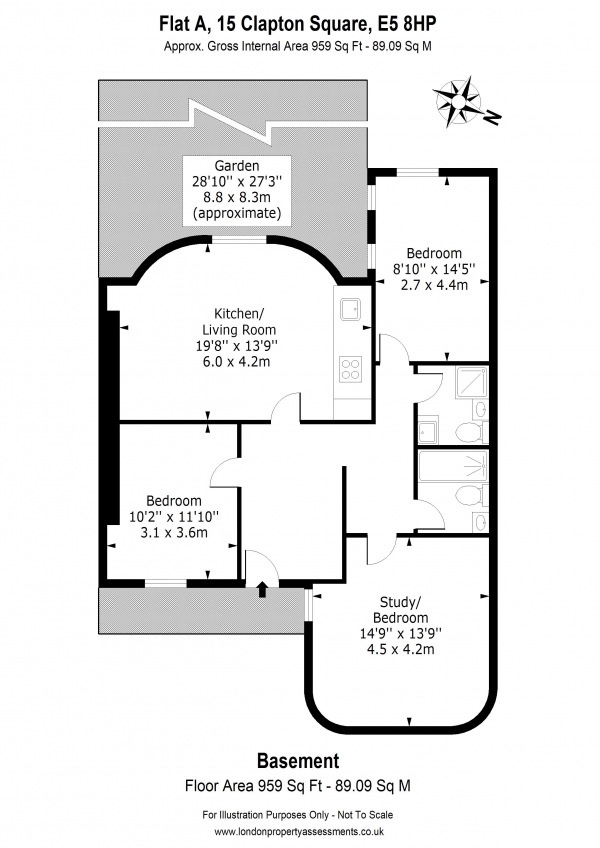 Floor Plan Image for 3 Bedroom Property for Sale in Flat A, 15 Clapton Square