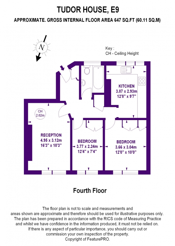 Floor Plan Image for 2 Bedroom Apartment for Sale in Tudor House, London Fields, E9