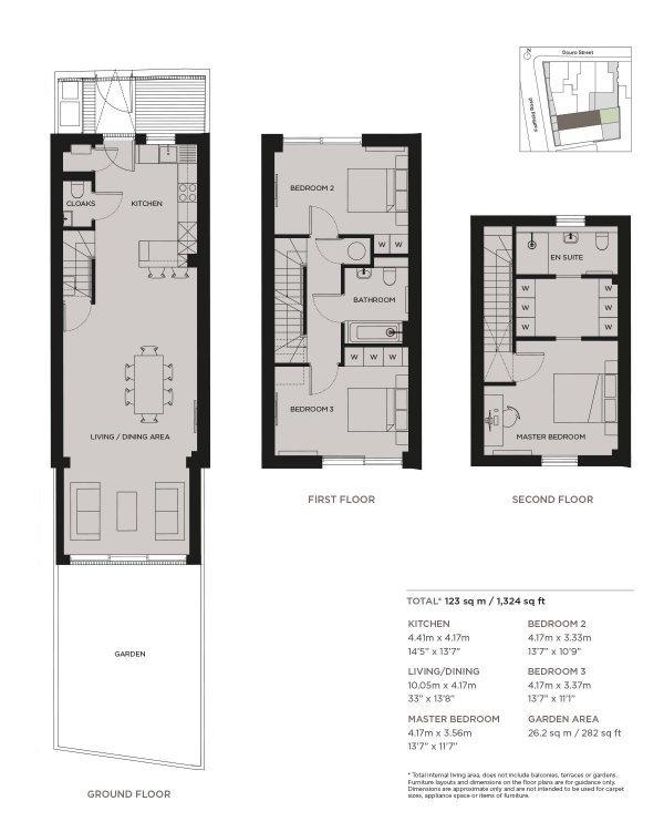 Floor Plan Image for 3 Bedroom Property for Sale in House 1A, Douro Place, E3