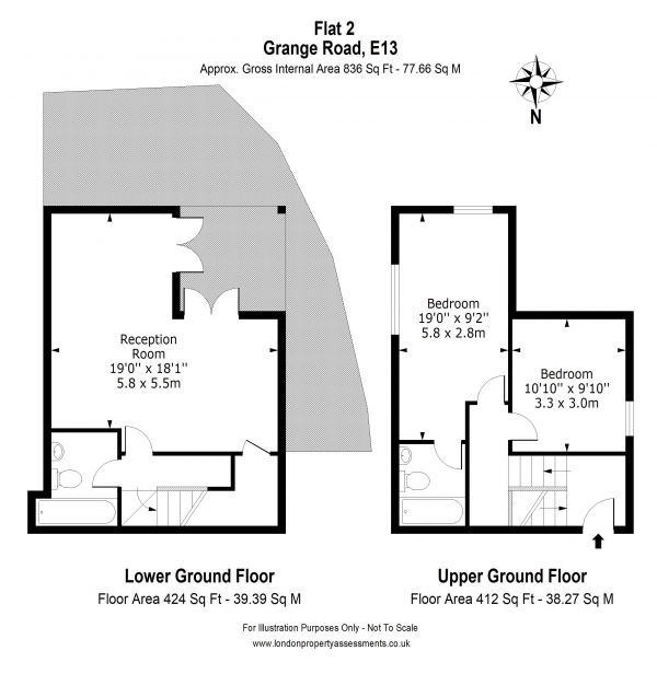 Floor Plan Image for 2 Bedroom Apartment for Sale in Apt 2, Grange Road, E13