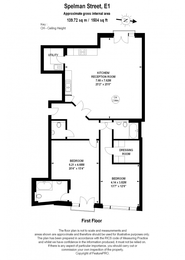 Floor Plan Image for 2 Bedroom Apartment to Rent in Spelman Street, Shoreditch, E1