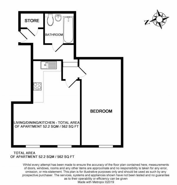 Floor Plan Image for 1 Bedroom Apartment for Sale in Hamilton Apartments, Croydon