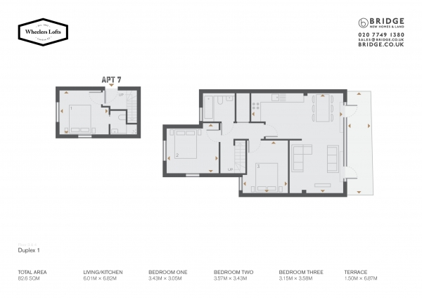 Floor Plan Image for 3 Bedroom Apartment for Sale in The Penthouse, Wheelers Lofts