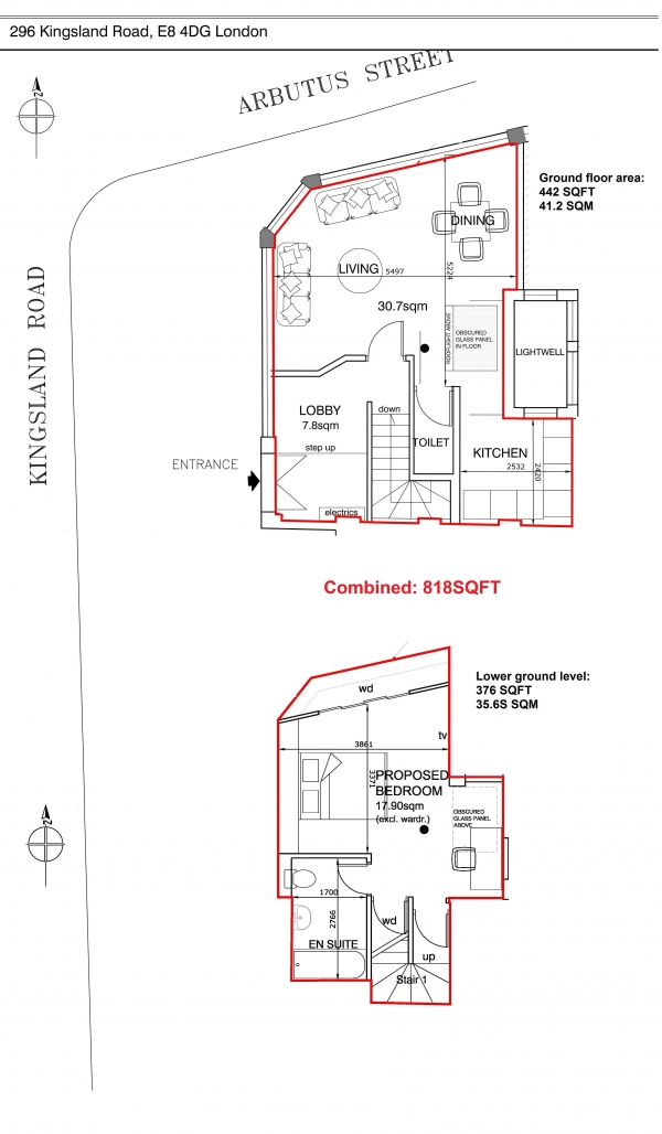 Floor Plan Image for 1 Bedroom Apartment to Rent in Kingsland Road Duplex, Dalston, E8