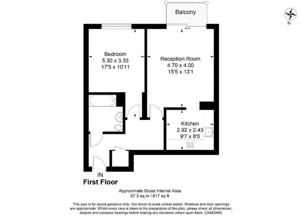 Floor Plan Image for 1 Bedroom Flat for Sale in Sark Tower, Erebus Drive, Thamesmead, London, SE28 0GG