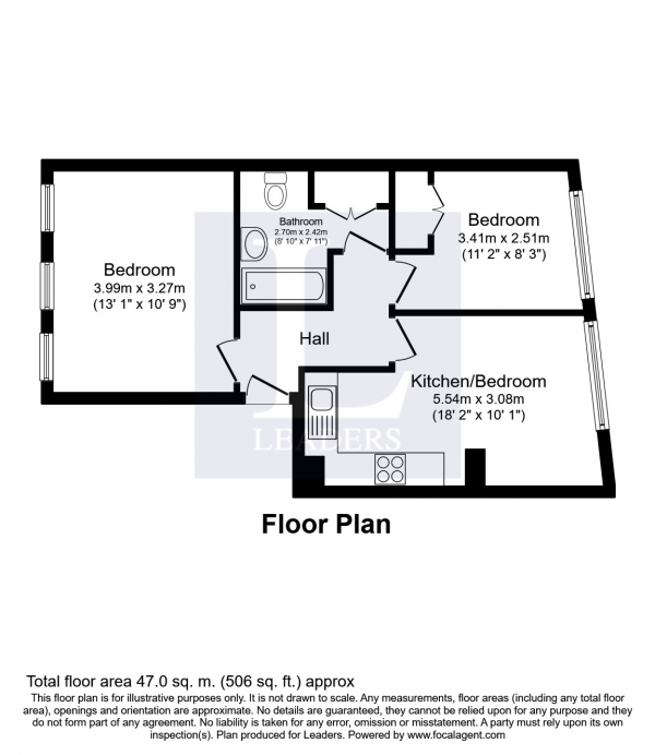 Floor Plan Image for 2 Bedroom Flat to Rent in Apple Market, Kingston Upon Thames