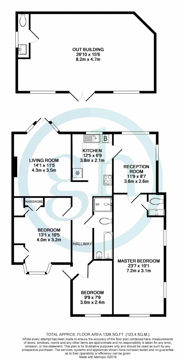 Floor Plan Image for 3 Bedroom Semi-Detached Bungalow for Sale in Mount Park Road, Pinner