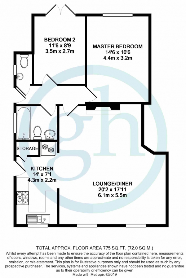 Floor Plan Image for 2 Bedroom Maisonette for Sale in Kingsend, Ruislip