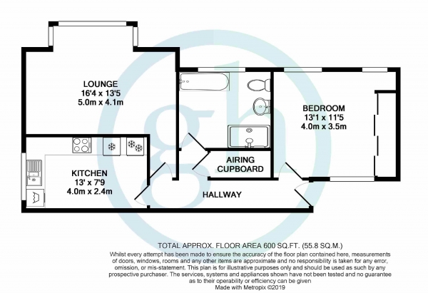 Floor Plan Image for 1 Bedroom Flat for Sale in King Edwards Road, Ruislip