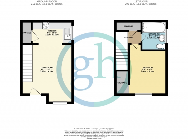 Floor Plan Image for 1 Bedroom End of Terrace House for Sale in Greystoke Drive, Ruislip