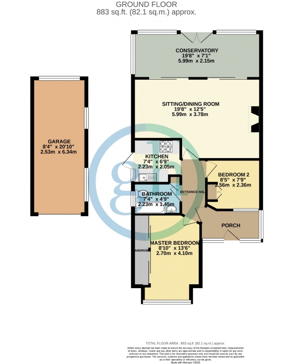 Floor Plan Image for 2 Bedroom Semi-Detached Bungalow for Sale in The Croft, Ruislip