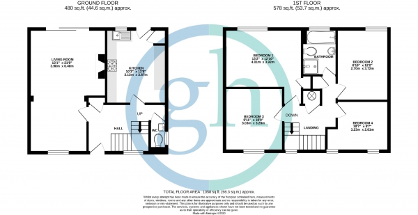 Floor Plan Image for 4 Bedroom Terraced House for Sale in Brackenbridge Drive, Ruislip