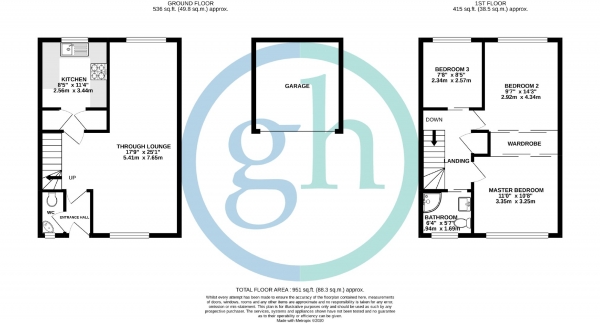 Floor Plan Image for 3 Bedroom Terraced House for Sale in Hyacinth Court, Pinner