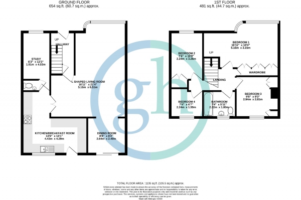 Floor Plan Image for 4 Bedroom End of Terrace House for Sale in West Mead, Ruislip