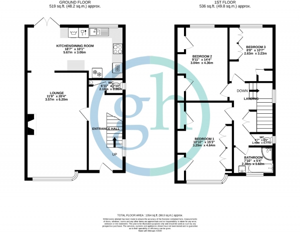 Floor Plan Image for 3 Bedroom Semi-Detached House for Sale in Southbourne Gardens, Ruislip