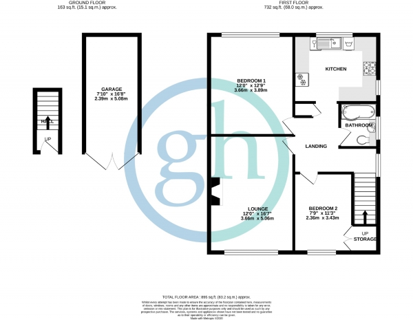 Floor Plan Image for 2 Bedroom Maisonette for Sale in West End Road, Ruislip