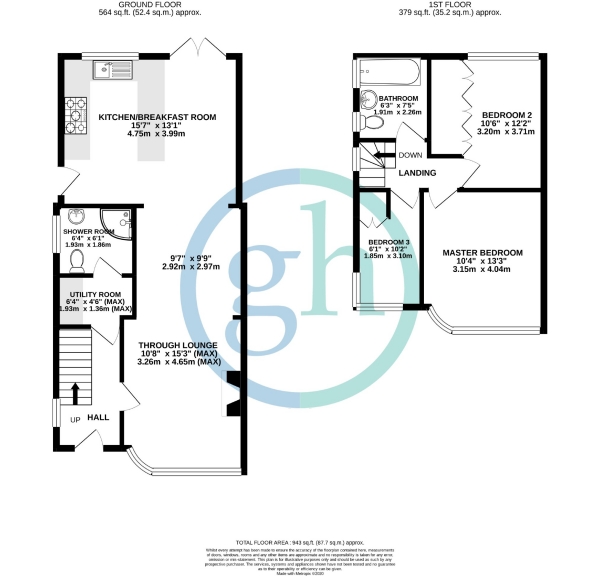 Floor Plan Image for 3 Bedroom Semi-Detached House for Sale in Ferncroft Avenue, Ruislip