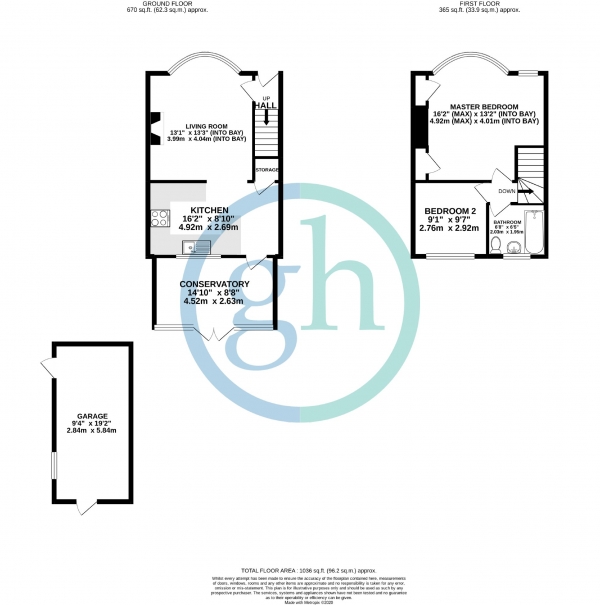 Floor Plan Image for 2 Bedroom Terraced House for Sale in Beverley Road, Ruislip