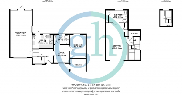 Floor Plan Image for 2 Bedroom Detached House for Sale in Hawtrey Drive, Ruislip