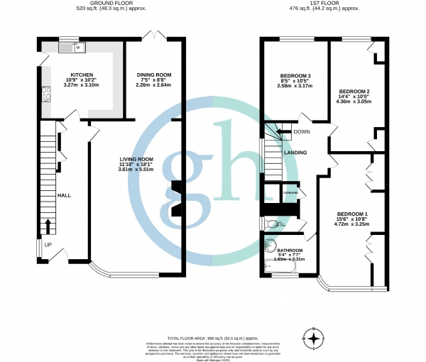 Floor Plan Image for 3 Bedroom Semi-Detached House for Sale in Southbourne Gardens, Ruislip