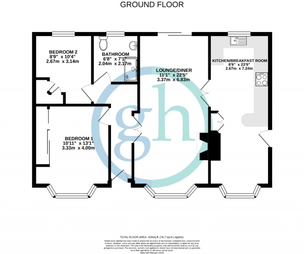 Floor Plan Image for 2 Bedroom Semi-Detached Bungalow for Sale in Sunnydene Avenue, Ruislip