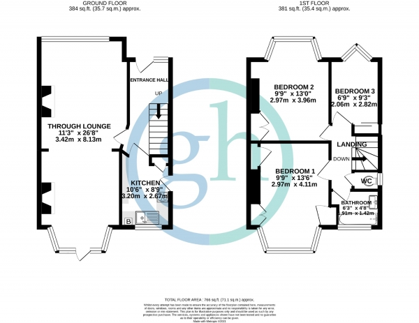 Floor Plan Image for 3 Bedroom Semi-Detached House for Sale in Royal Crescent, Ruislip