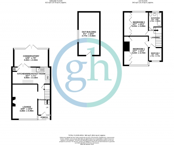Floor Plan Image for 3 Bedroom Terraced House for Sale in Midhurst Gardens, Uxbridge