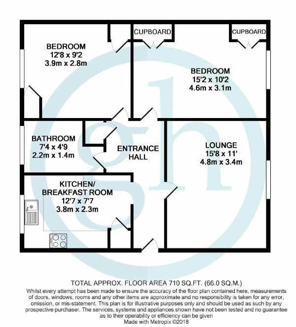 Floor Plan Image for 2 Bedroom Flat for Sale in Lonsdale Close, Hatch End