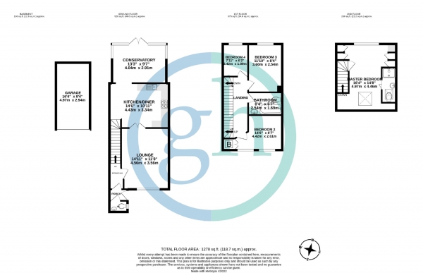 Floor Plan Image for 4 Bedroom Terraced House for Sale in Columbia Avenue, Ruislip