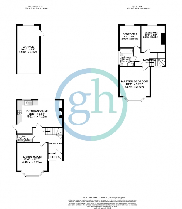 Floor Plan Image for 3 Bedroom Semi-Detached House for Sale in Eastcote Road, Ruislip