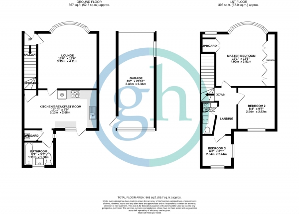 Floor Plan Image for 3 Bedroom Terraced House for Sale in Bridgwater Road, Ruislip