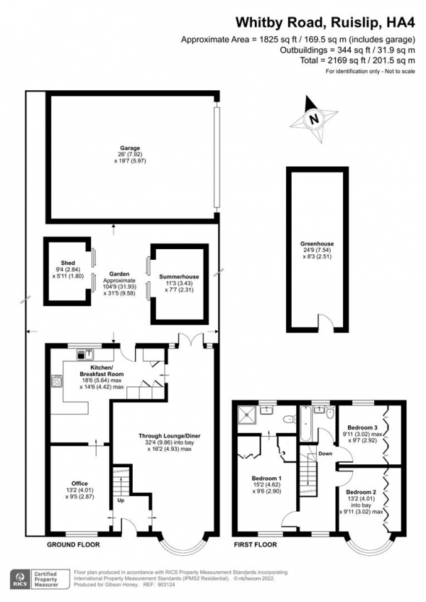 Floor Plan Image for 3 Bedroom Property for Sale in Whitby Road, Ruislip